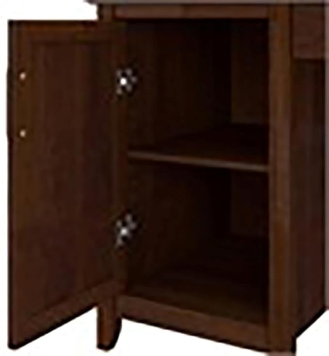 Scranton &amp Co Wood Computer Desk 54W x 24D x 30H Bing Cherry Finish Storage Cabinet with Adjustable Shelf Keyboard Tray Sturdy Post Leg Design Home Office Desk for Work and Organization