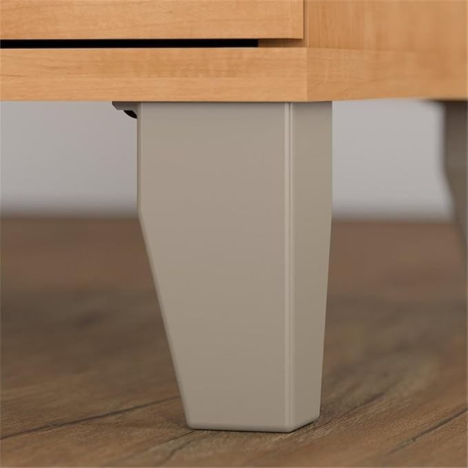 Pemberly Row Modern Lateral File Cabinet Maple Cross Finish Engineered Wood 2 Drawer Design with Full-Extension Ball Bearing Slides Tapered Legs Office Storage Solution for Letter and Legal Files