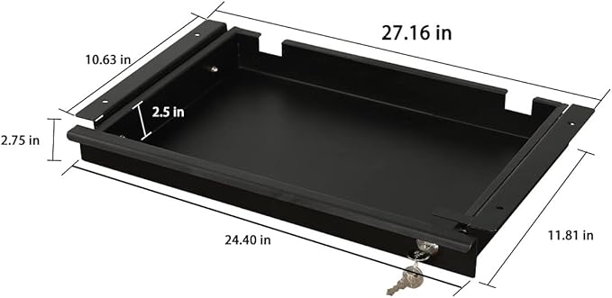 Pull-Out Desk Drawer - Office Storage Organizer Mounts Easily Space-Saving Slide-Out drawer for Under Desk (24.4 in Internal Width)