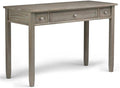 Pemberly Row Transitional Wood Writing Desk 48 in Wide Distressed Gray Finish Solid Wood Construction Shaker Style Drawers Keyboard Tray Office Desk for Home or Living Room