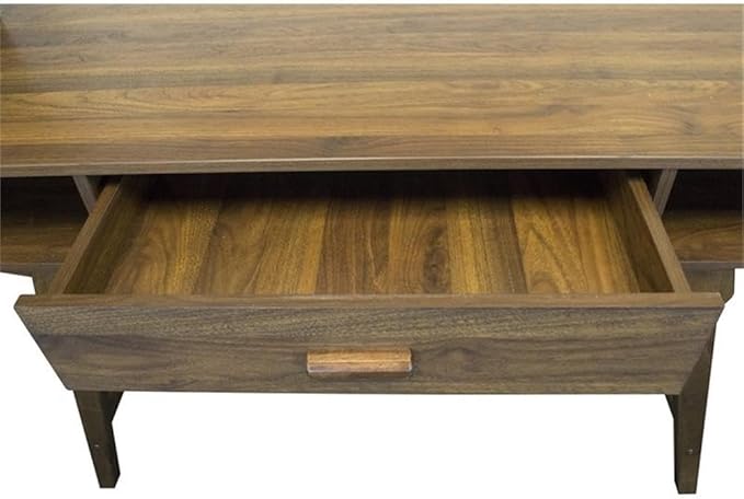 OS Home and Office Model Mid Century One Drawer and Sturdy Legs Desk Brown