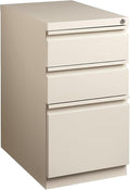 STAPLES Mobile Pedestal File Cabinet with Wheels 3-Drawer Putty