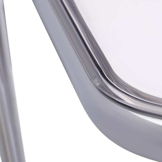 Folding TV Tray Table Acrylic Foldable Desk No Assembly Required Mini Folding Desk for Home Office Living Room Bed Room Outdoor (Silver + Clear)
