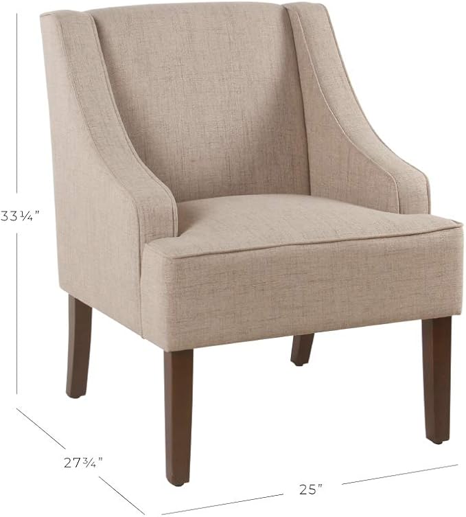 HomePop Swoop Arm Accent Chair Tan