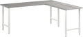 Bush Business Furniture Hustle 72W x 24D L Shaped Computer Desk with Metal Legs in Platinum Gray/White Modular Corner Table for Home and Professional Office