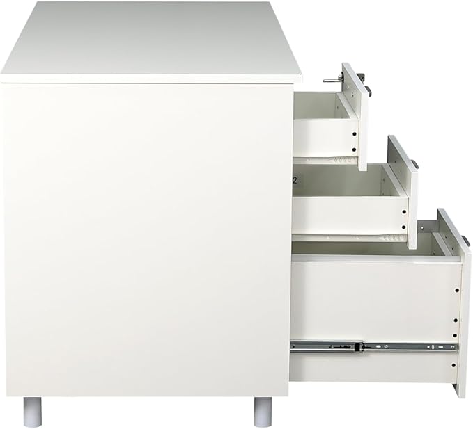 Modern Design Teacher Desk with File Drawer Desk with Locking Drawers by Crafts and Comfort (47 Inch White)