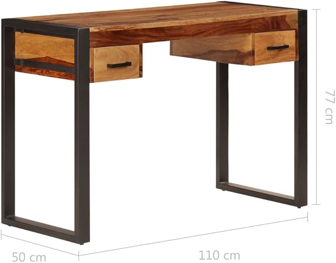 Computer Desk with 2 Drawers Writing Desk Study Table Office Desk Workstation Desk for Office Home Bedroom Vintage-Style 43.3x19.7x30.3