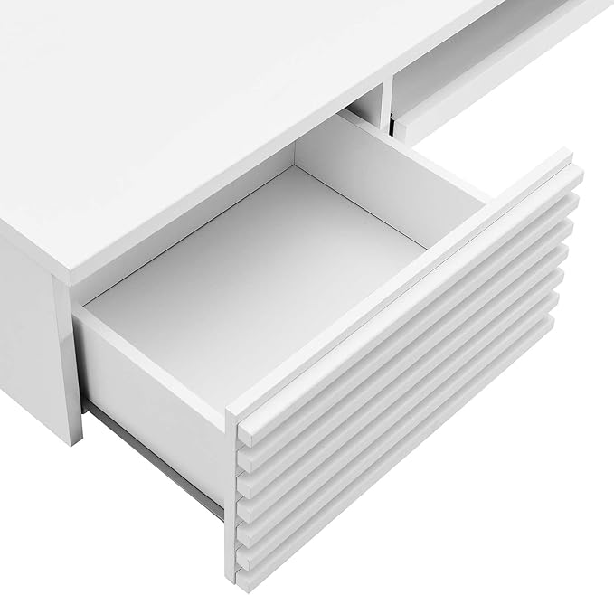Modway Render Mid-Century Modern Wall Mount Office Desk White