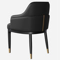 Mid-Century Accent Chairs PU Leather Modern Upholstered Living Room Chair with Ergonomic Backrest Cozy Armchair with Metal Legs for Bedroom Office Cafe(Black)