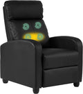Living Room Reclining Chairs mesedoras para adultos Home Theater Massage Recliner Sofa with PU Leather Padded Seat Backrest Massaging Recliner Ergonomic Lounge for Home Living Room (Black)