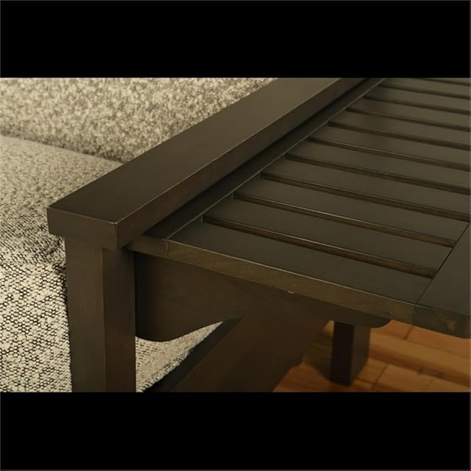 Kodiak Furniture Alamosa Full Size Futon Frame with Storage Drawers - Wood Sofa Sleeper Frame with Mattress Included in Canton Gray Color