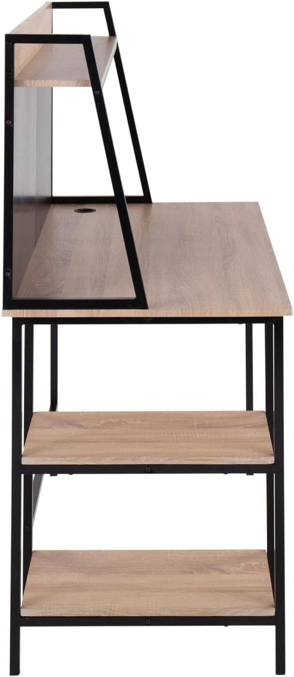 LumiSource Geo Shelf Desk Home Office Desk Computer Desk with Storage Small Desk for Bedroom Gaming Desk Contemporary Desk