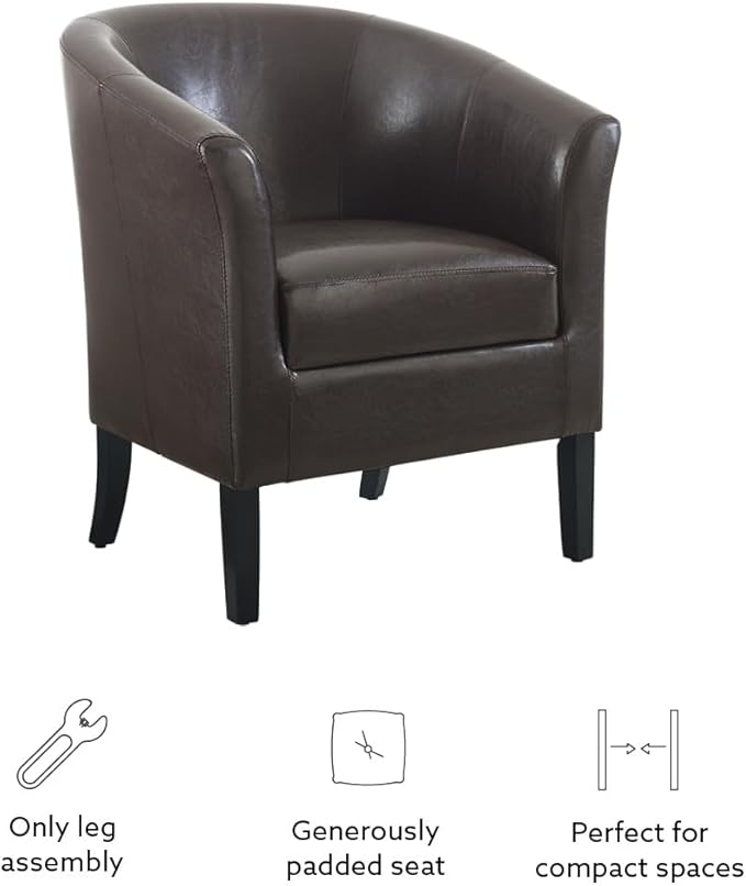 Linon Home Dcor Linon Home Decor Simon Club Chair 33 x 28.25 x 25.5 Brown