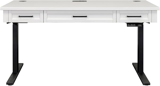 Martin Furniture Modern Wood Electric Sit/Stand Desk Height Adjustable Table Desk White