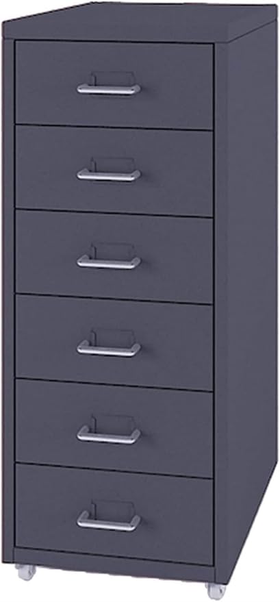 6 Drawer Mobile File Cabinet Drawer Cabinet Office Household Mobile Storage Cabinet Vertical Under Desk Storage(Color:F)