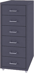 6 Drawer Mobile File Cabinet Drawer Cabinet Office Household Mobile Storage Cabinet Vertical Under Desk Storage(Color:F)