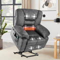 Electric Power Lift Recliner Chair Recliner Sofa for Elderly Heat and Massage2 Cup Holders Recliners Chairs for Living Room Infinite Position and Double 2 Side Pocket (Grey)