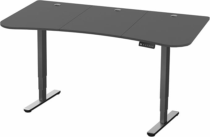 VIVO Electric 63 x 32 in Dual Motor Standing Desk Memory Height Adjustment 2B Series Black Top Black Frame DESK-KIT-2B1B