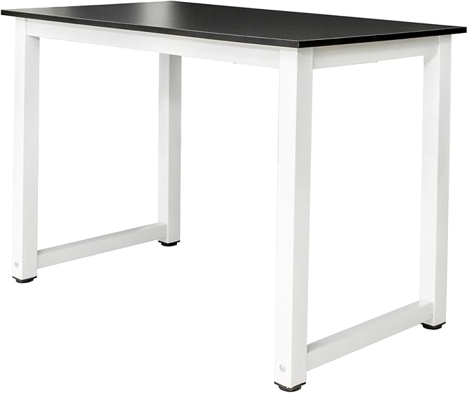 Black 43.3 Home Office DeskWriting DeskFarmhouse Workstation PC Gaming Executive Table for BedroomWood Home Office DeskExecutive Work Desk Workstation