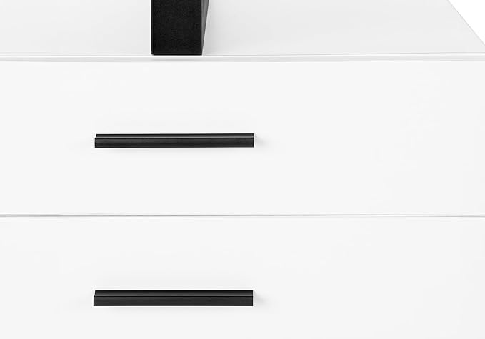 Monarch Specialties I 7646 Computer Desk Home Office Laptop Left Right Set-up Storage Drawers 48 L Work Metal Laminate White Black Contemporary