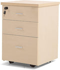 Office Desk Organizer Wooden Mobile File Cabinet with Lock and Drawers Lockable Pedestal with Adjustable Hanging Rails Black+White(Yellow)