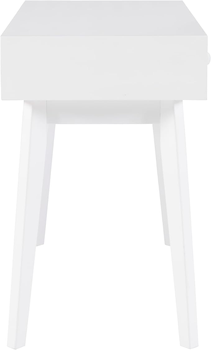 Powell Cason White Wooden Two Drawer Ripples Desk
