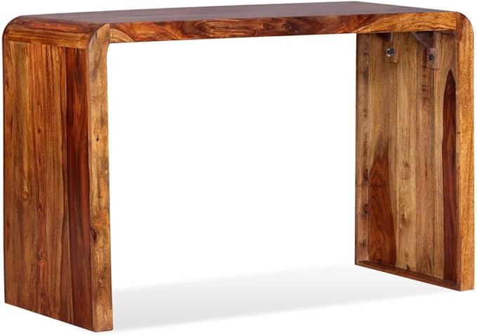 Vintage-Style Wooden Sideboard/Desk Writing Computer Desk Home Office Desk Writing Study Table PC Desk Workstation for Bedroom Solid Sheesham Wood Brown 47.2 x 19.7 x 29.9 -AA
