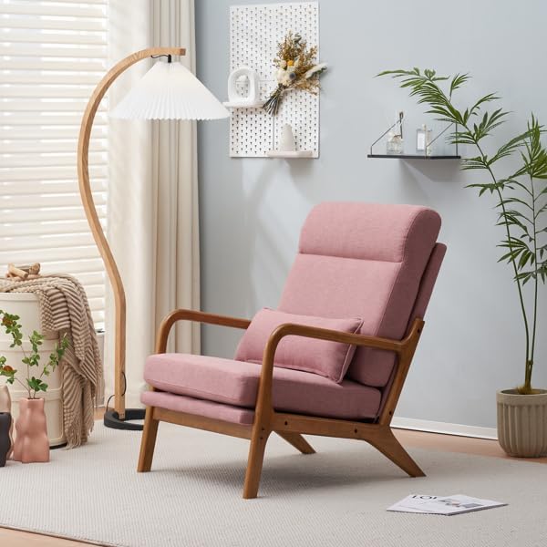 Pink Accent Chair Living Room Chairs Guest Sofa for Living Room Bedroom Balcony Studio Reading Armchair for Bedroom SunroomLobby Chair Office Waiting Room Side Chair 70 x 50 x 50cm(L x W x H)