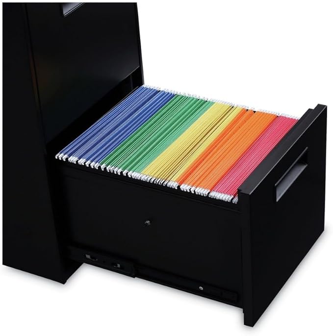 Alera PAFFBL Two-Drawer Metal Pedestal File 14 7/8w X 19-1/8d X 27-3/4h Black