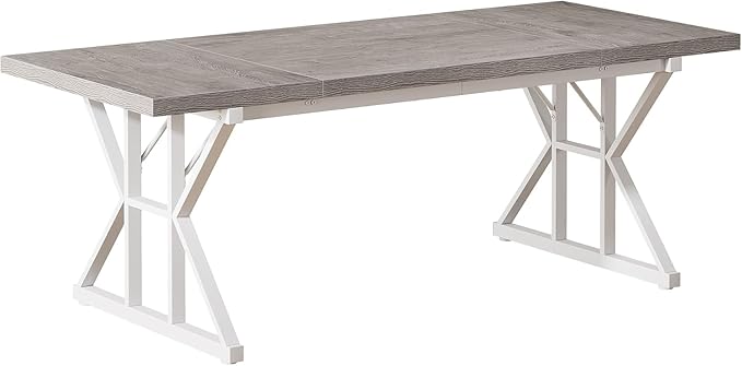 Tribesigns 70.86-Inch Large Executive Desk Industrial Home Office Computer Desk Simple Long Writing Study Table Business Furniture (Grey/White)