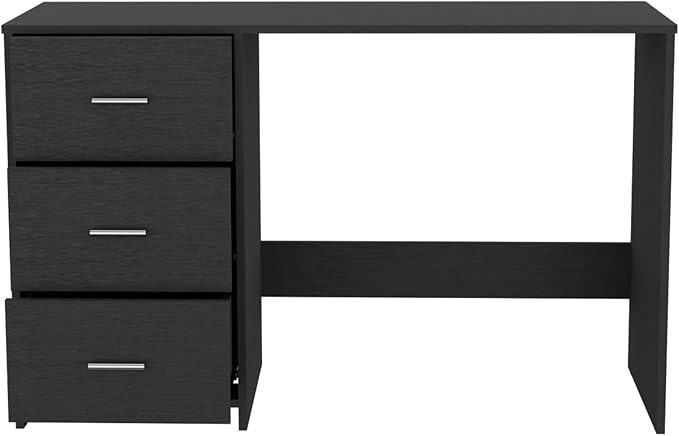 Penau Writing Desk with 3 Drawers Black Classic Design 47 W x 16.5 D Ideal for Home Office and Remote Learning