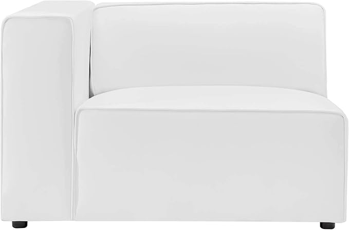 Modway Mingle Vegan Leather Sectional Sofa Left-Arm Chair in White