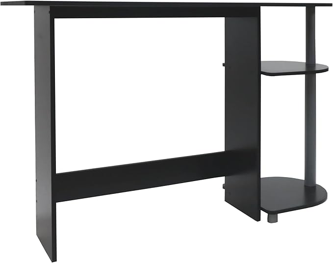 WC Redmon Black Computer Laptop Media Home Office Desk Woodgrain Finish Full5505BK