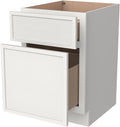 Solid Wood File Cabinet with 2 Drawers Desk Under-Table Wooden File Cabinet Suitable for Bedside or Freestanding File Storage Cabinet (Origami White 18 W × 21 D × 29.5 H)