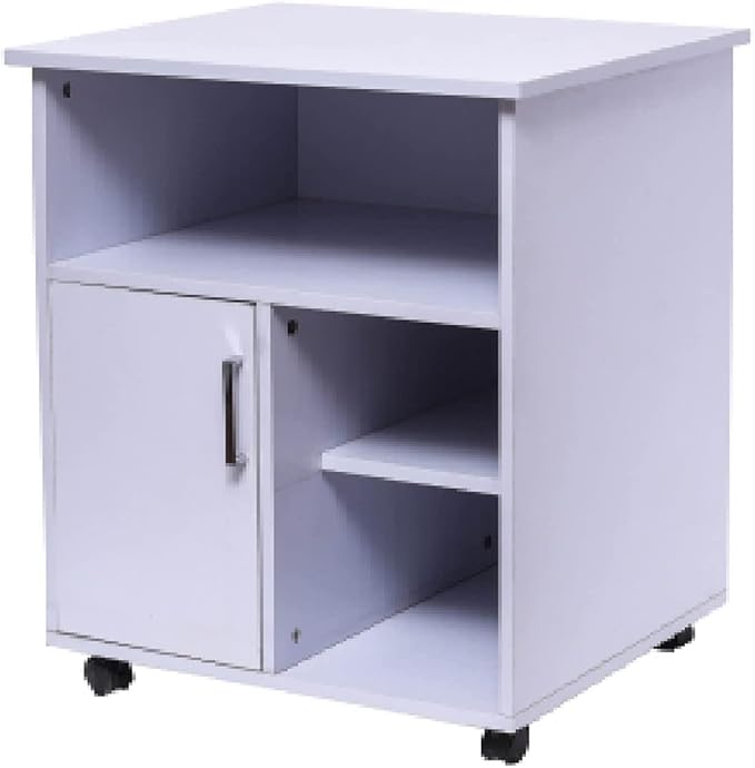 Office Storage File Cabinet Printer Bracket with Storage Office Cabinet Wooden Desk Cabinet with Wheels Office Cabinet (Gold)