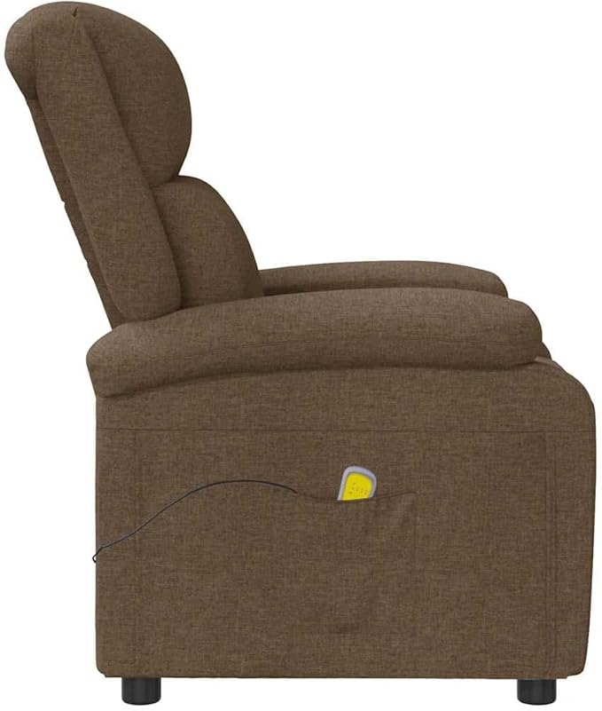 Massage Chair Brown Fabric Single Chair Electric Heat Power Lift Recliner for Room &amp Living - Best Heated Recliners Choice