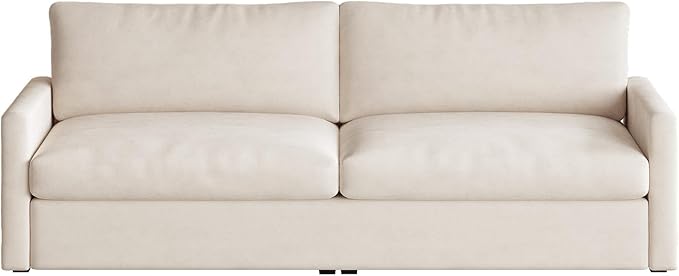Oversized Loveseat Sofa Modern 2-Seat Sofa with Extra Wide and Deep Cushions 2 Seater Sofa Couch for Living Room Bedroom Office Beige 70.07 L