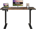 bilbil Height Adjustable Electric Standing Desk 55 x 24 Inches Sit Stand up for Work Office Home Ergonomic Rising Computer Table with Memory Preset with Splice Desktop (Rustic Brown Black)