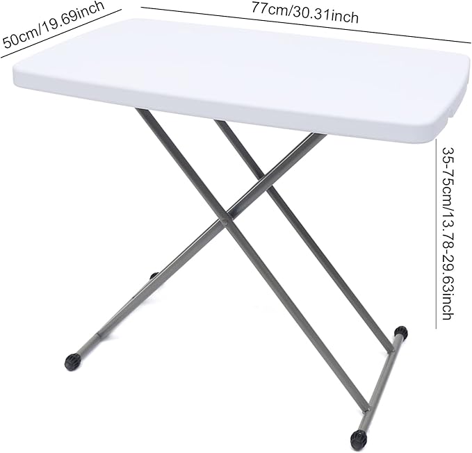 Folding Desk Home Office Desk Laptop Study Writing Table Height AdjustablePortable Folding Desk Writing Computer Desk for Home Office Trips(White)