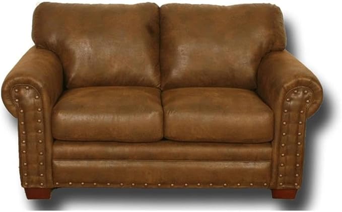 American Furniture Classics Microfiber Buckskin Loveseat in Brown