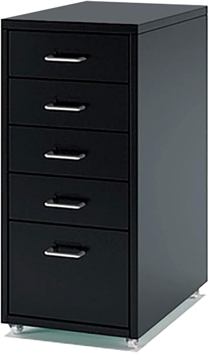 Aimeryup File Cabinet 3-tier/5-tier/6-tier/8-tier Metal Clip with Wheel Drawer Storage Desk Cabinet Office Study(Size:28X41X69CMColor:A)