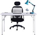 SogesPower Computer Desk Folding Table 47 inches Fully Assembled Sturdy Writing Desk for Home Office Folding Desk White