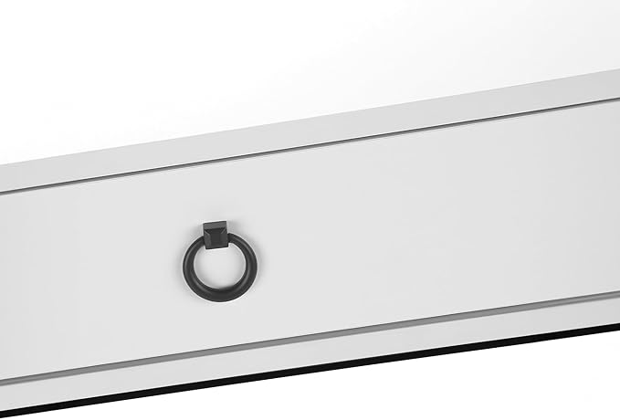 Monarch Specialties 7385 Computer Desk Home Office Laptop Storage Drawers 42 L Work Metal Laminate Glossy White Black Contemporary Modern Desk-42 41.75 L x 19.75 W x 30 H