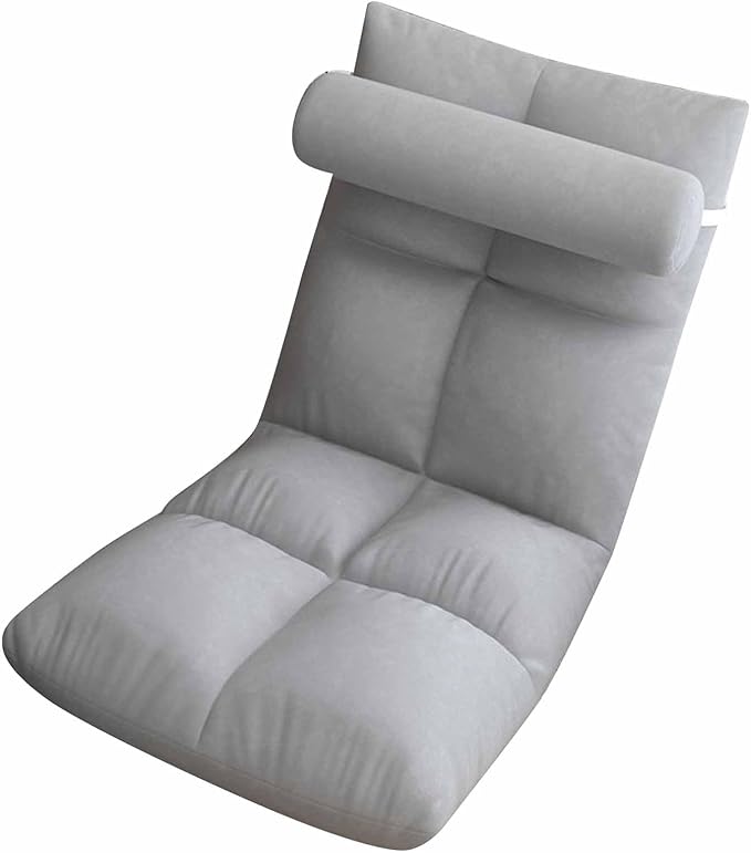Denash Foldable Floor Lazy Sofa with Lumbar Pillow 5 Adjustable Positions Chaise Lounger Sofa with Back Support Soft Bean Bag Sofa Bed Floor Sofa for Home Living Room Bedroom