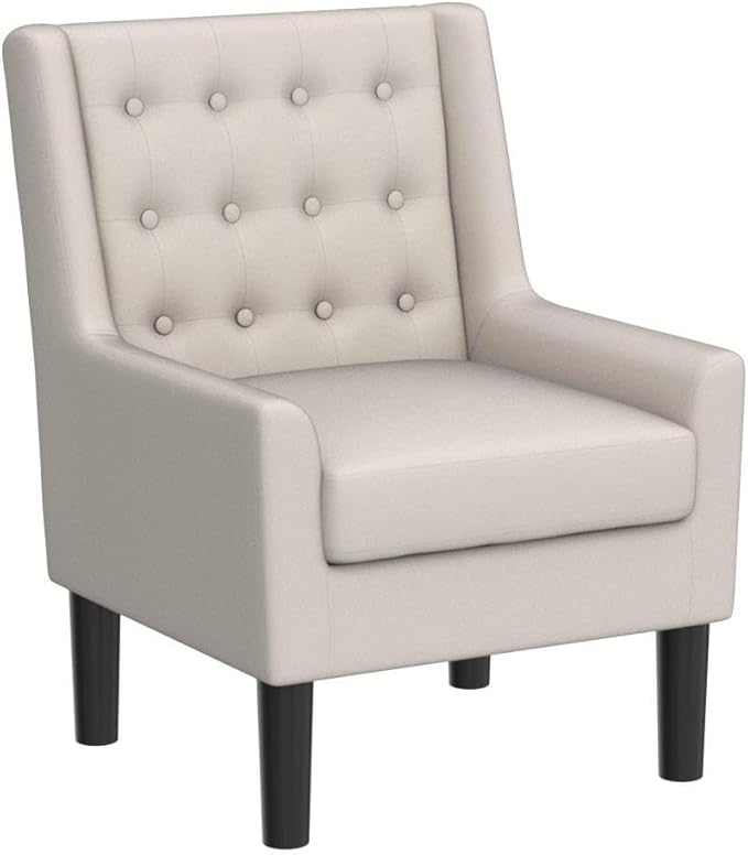 Rosevera Maci Accent ChairsMid Century Modern Armchair for Living Room Comfy Seat for Bedroom ApartmentEasy Assembly Standard Size Beige