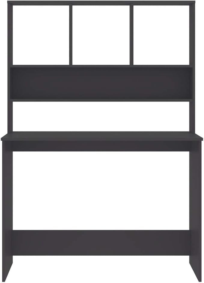 Small Computer DeskSchool Writing DeskHome Office DeskStudy DeskWork Home Office Desk for Small SpaceDesk with Shelves Gray 43.3x17.7x61.8 Chipboard