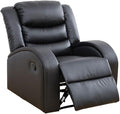 Oversized Faux Synthetic Leather Chairs for Living Room Comfy Wide Lazy Boy Home Theater Seating Recliner for Apartment/Office Black