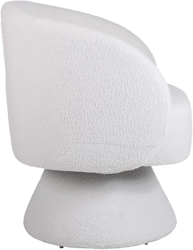 Swivel Accent Chair Swivel Barrel Chair with Pillow 360 Degree Swivel Armchair Round Club Chair for Living Room Bedroom Office Lounge (Grey + Faux Fur)
