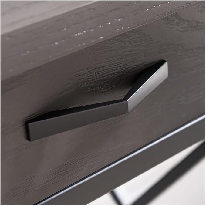 Writing Desk with Keyboard Drawer Computer Desk Home Office Desk - Smoke Gray &amp Black