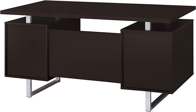 Cappuccino 2-Drawer Floating Top Office Desk